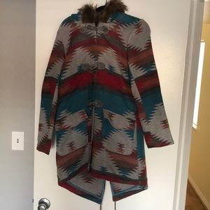 BB DAKOTA Koa Durango Aztec Southwest Print Coat